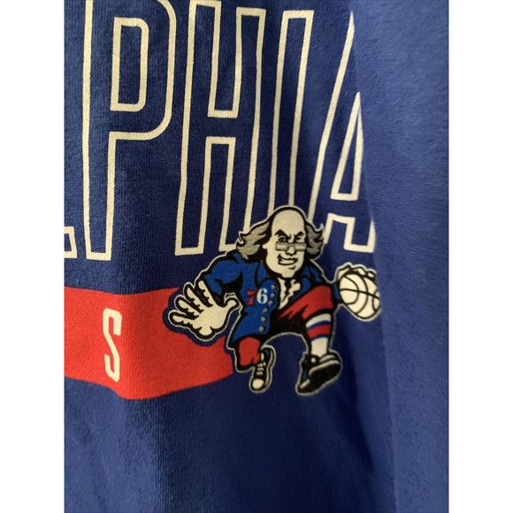 NBA Mens Blue T-Shirt Philadelphia 76ers Long Sleeve Tee Size XL - Picture 4 of 8